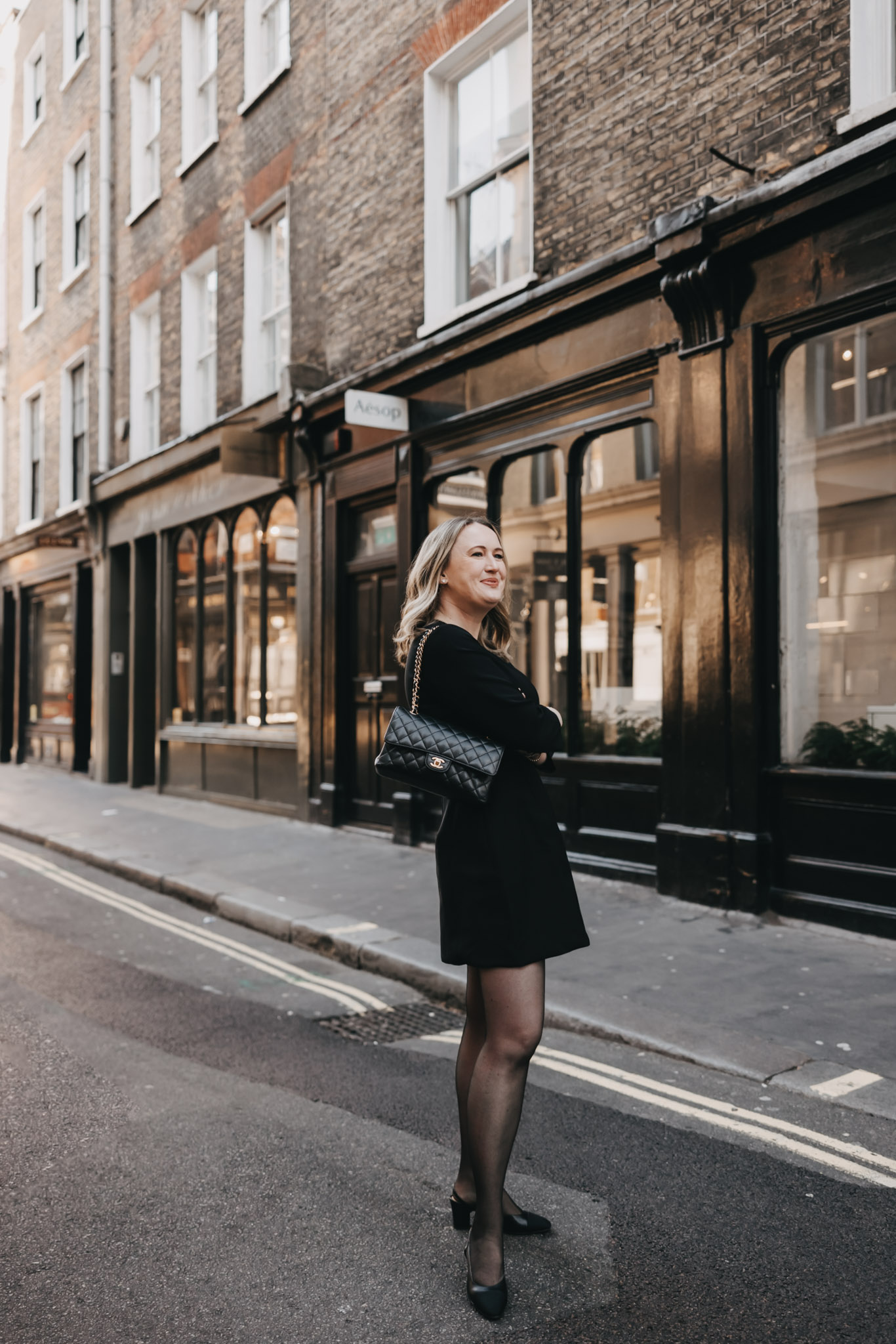 All-Black Mini Dress: Chic Evening Appeal — London Winter Outfits