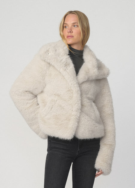 Off-White Cropped Faux Fur Jacket for a Soft, Textured Statement — Winter Jackets for Women
