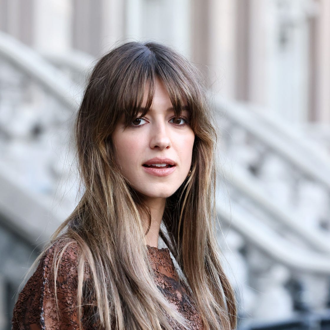 Long Layered Cut With Wispy Bangs — Winter Hairstyles for Work