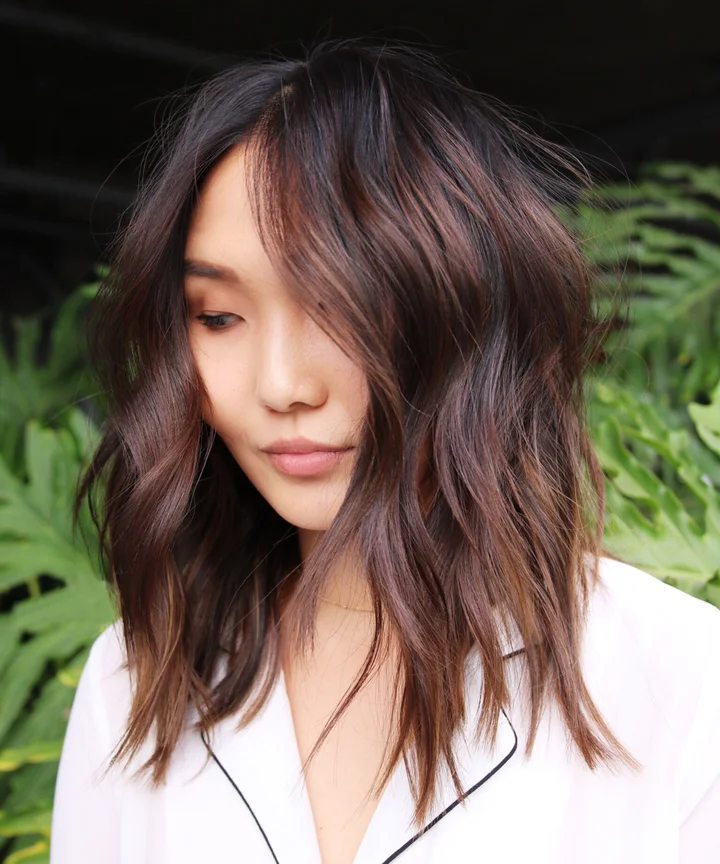 Shoulder Length Dark Brown With Lighter Balayage Shoulder Length Dark Brown With Lighter Balayage β Winter Brown Hair Colors
