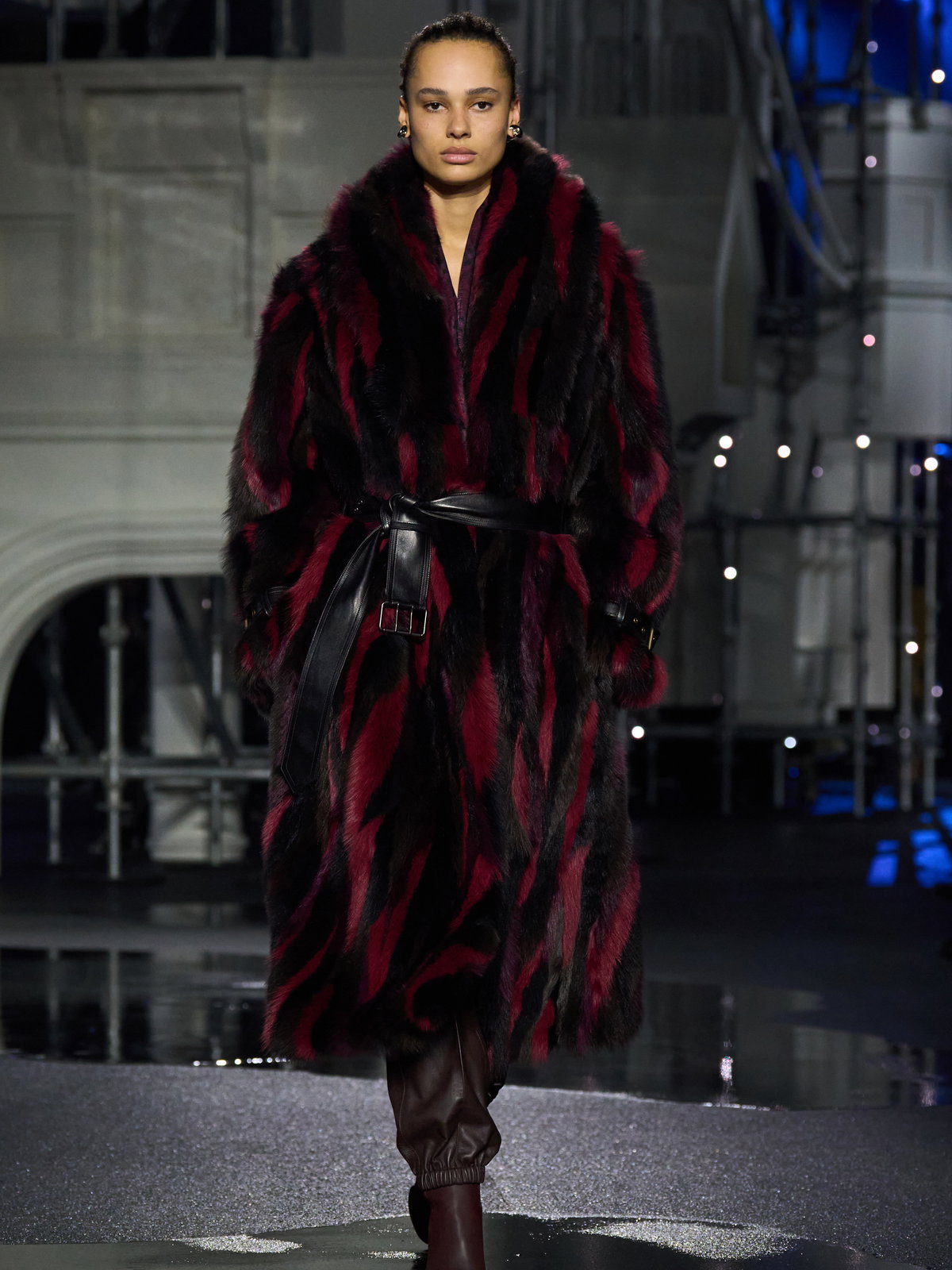 Striped Faux Fur: A Dramatic Winter Statement — London Winter Outfits