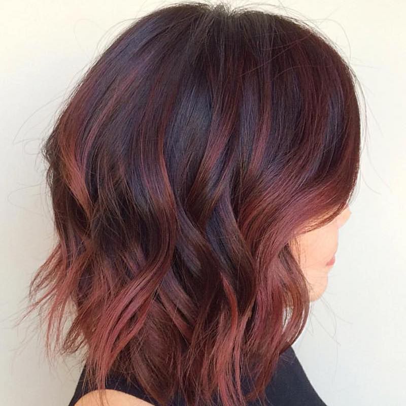 Mahogany Bob With Subtle Red Highlights — Mahogany Hair Color
