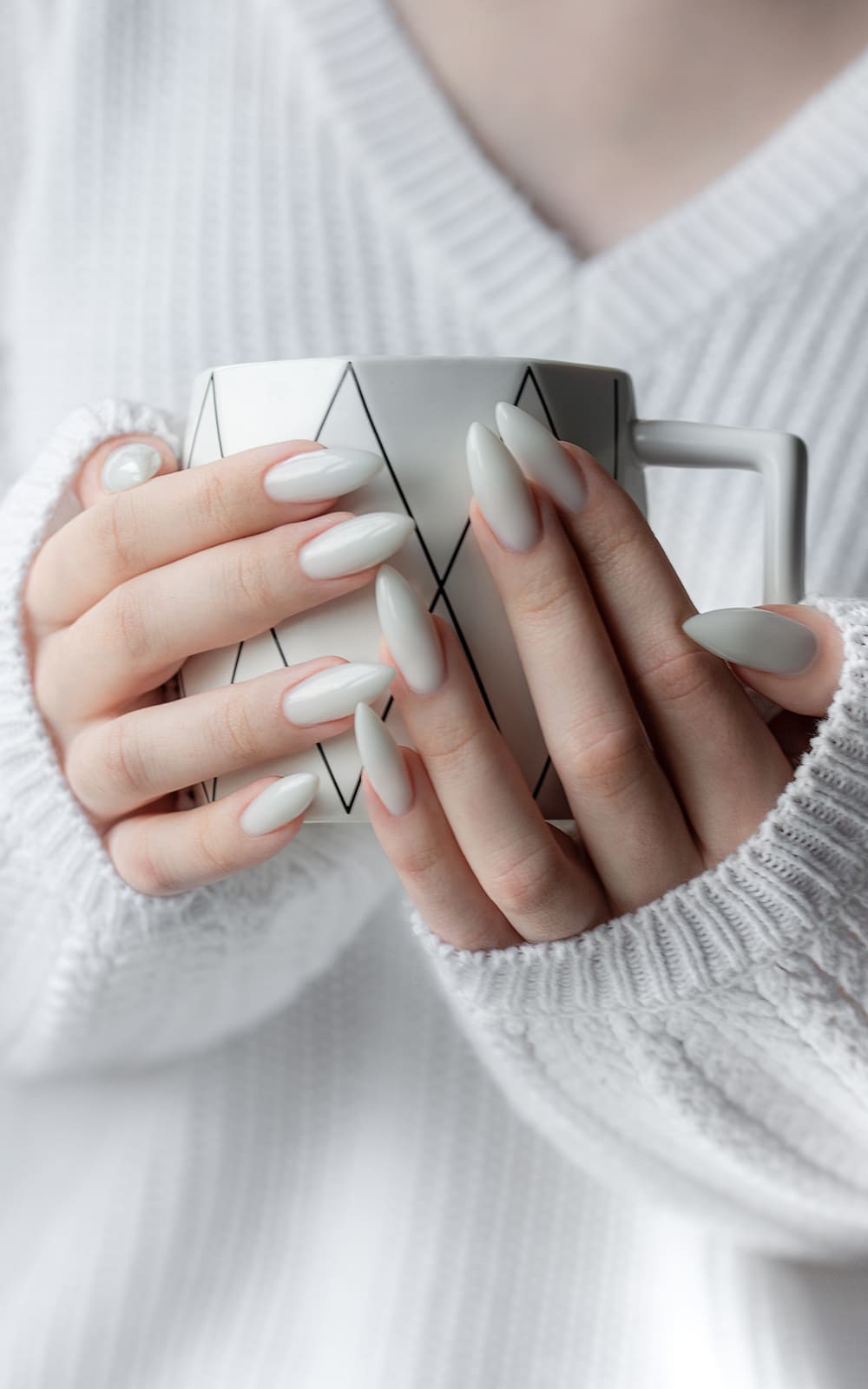 Glossy Opaque Milky White Medium Oval Nails Glossy Opaque Milky White Medium Oval Nails β Milky White Nails