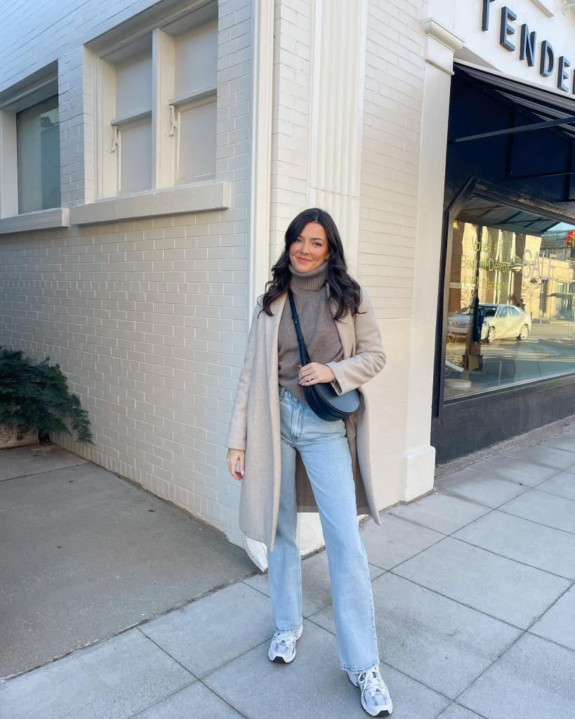 Cozy Knitwear and Coat for a Casual Church Look — Winter Church Outfits