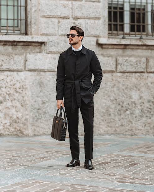 Belted Jacket for a Defined Waist Belted Jacket for a Defined Waist β Winter Outfits for Men