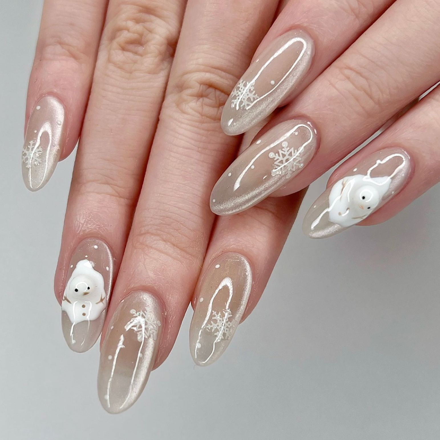 Charming 3D Snowmen and Snowflakes — Cute Winter Nails