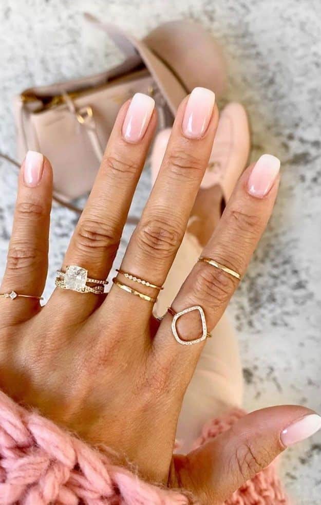 Ombre On All Nails Visual Idea — Winter Ombre Nails