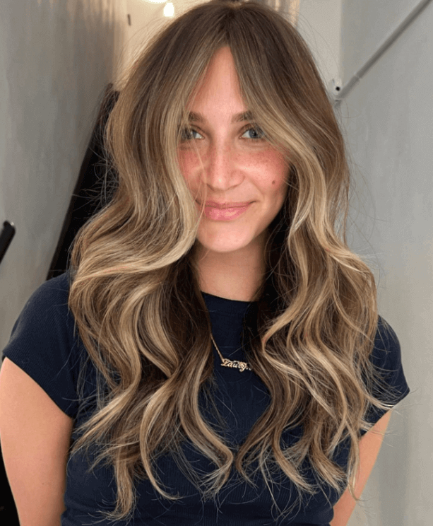 Honey Blonde Balayage Visual Idea — Winter Haircuts for Oval Faces