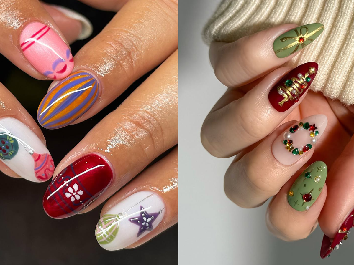 Glossy Metallic 3D Elements Visual Idea Glossy Metallic 3D Elements Visual Idea β Cute Christmas Nails 2026