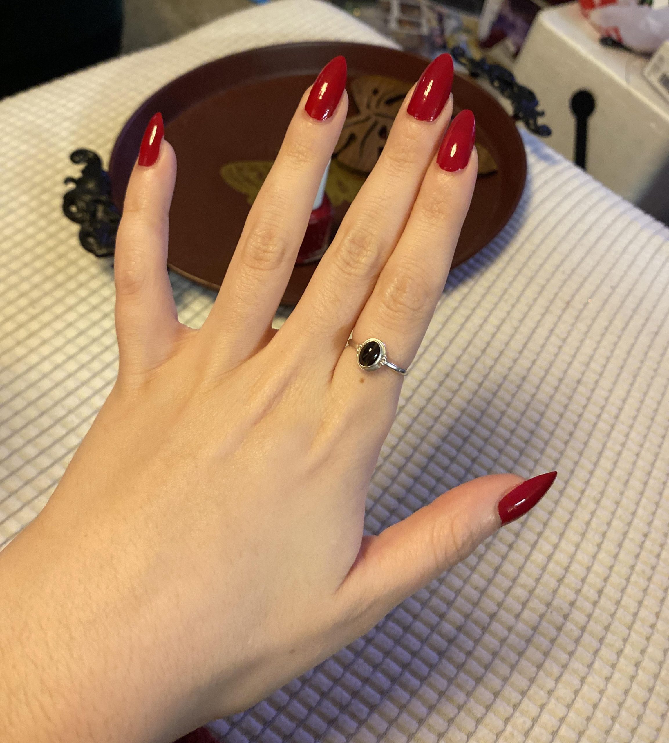 Long Stiletto Deep Glossy Red Long Stiletto Deep Glossy Red β Cherry Red Christmas Nails 2026