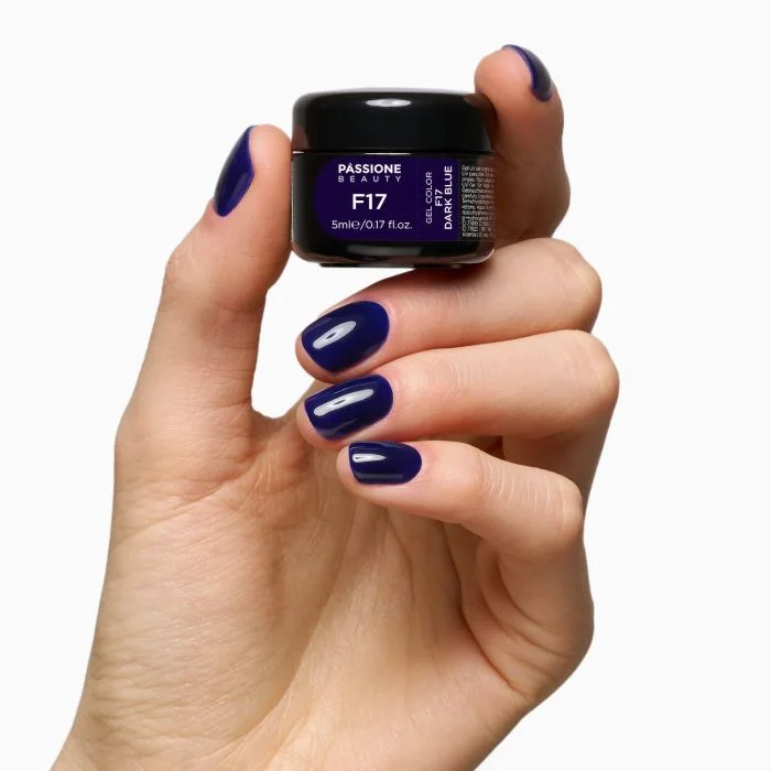 None Solid Glossy Navy Short Squares — Navy Blue Nails