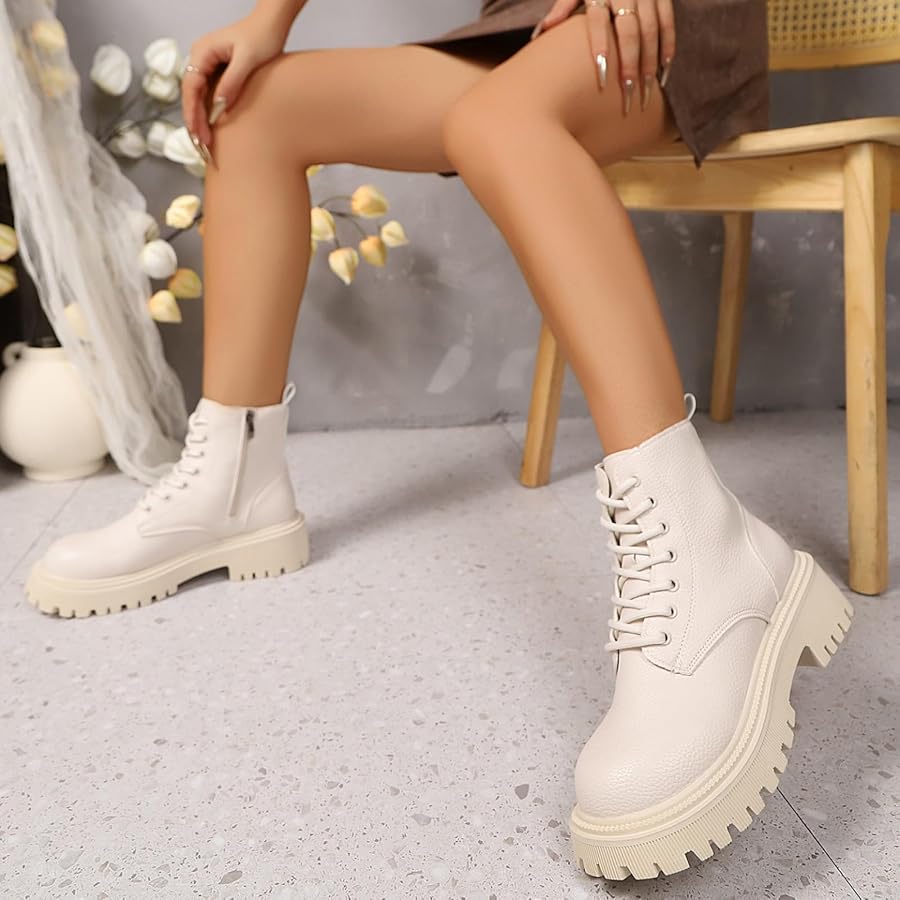 Casual Chic with Off-White Platform Boots — Combat Boots Outfits