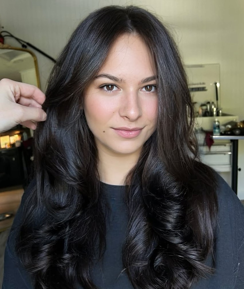 Espresso With Side-Swept Bangs — Espresso Brown Hair