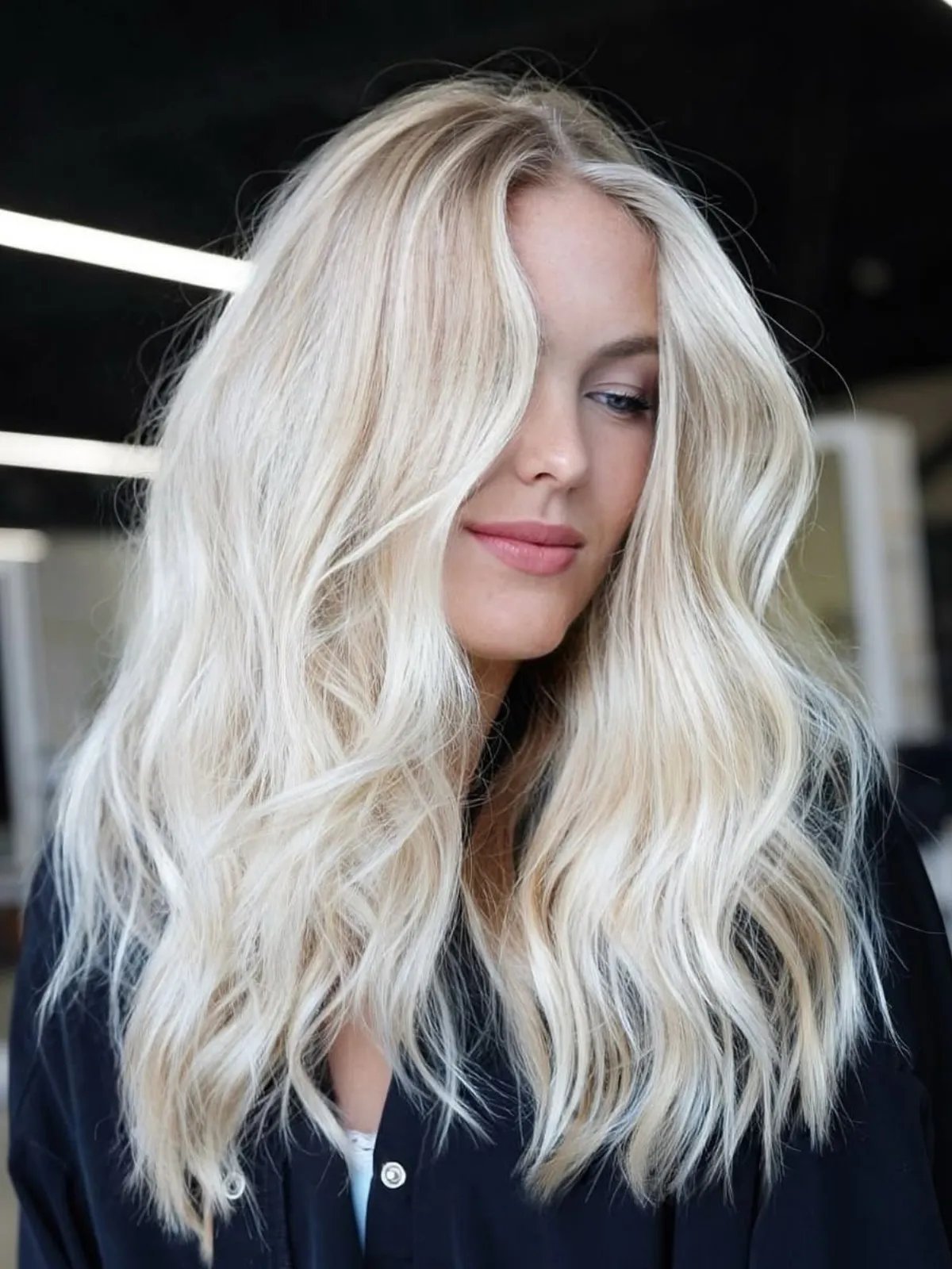 Mid Back Ash Blonde With Wispy Fringe — Winter Hair Colors for Blondes
