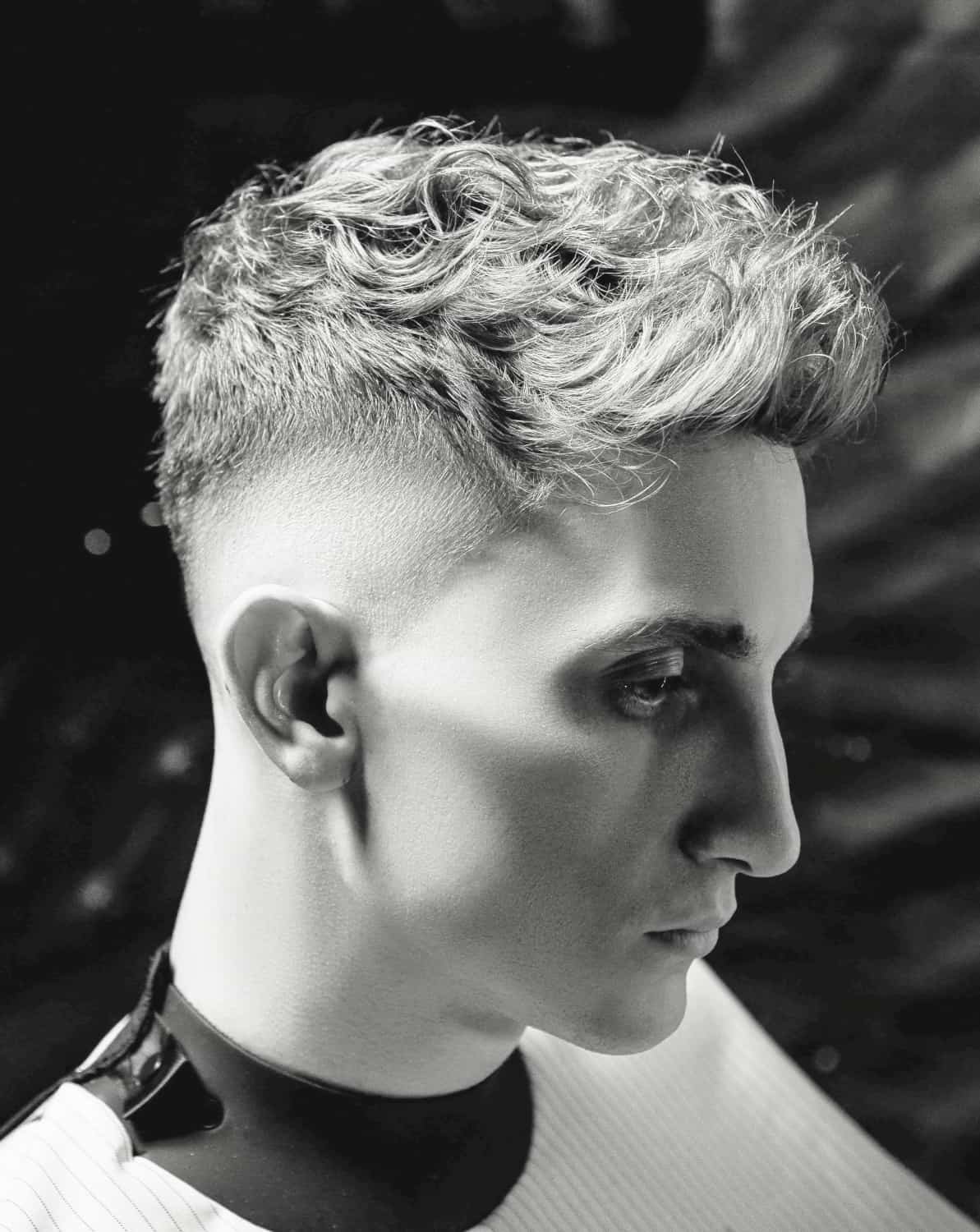 Fine Curly Crop With Blonde Highlights — Winter Hairstyles for Men