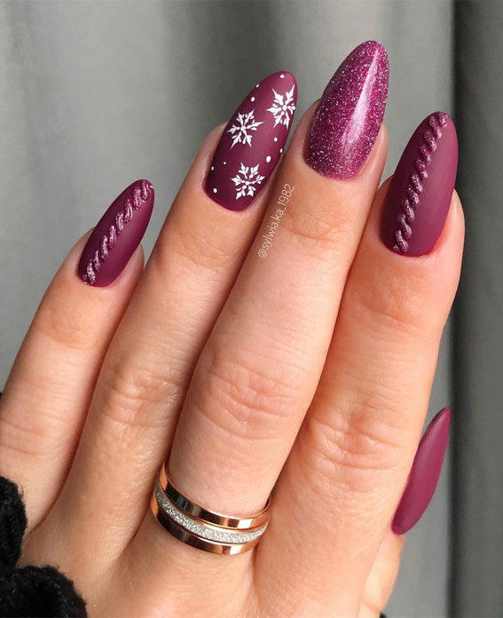 Matte Glitter Visual Idea Matte Glitter Visual Idea β Winter Birthday Nails