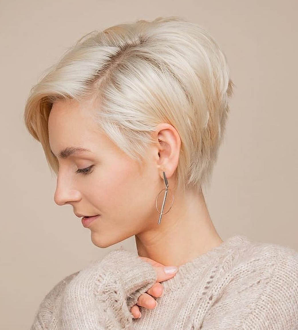 Clean Ash Blonde Pixie Cut Clean Ash Blonde Pixie Cut β Winter Hair Colors for Women Over 40