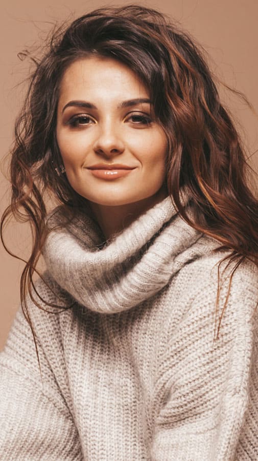 Natural Chocolate Brown With Wispy Bangs — Winter Hair Colors for Brunettes