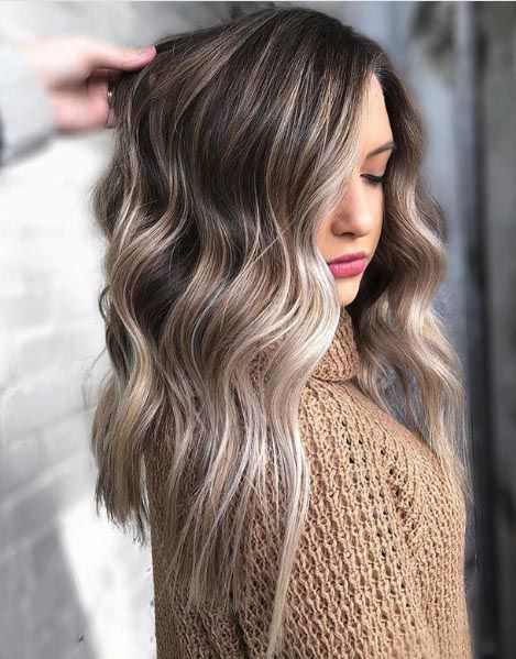 Front View Slightly Side Dark Brown With Ash Blonde Balayage Front View Slightly Side Dark Brown With Ash Blonde Balayage β Winter Brown Hair Colors
