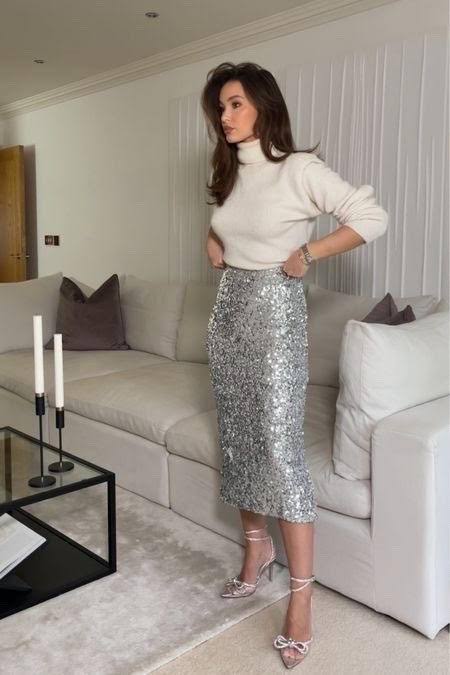 Sequin Skirt and Turtleneck: A Winter Birthday Duo — Winter Birthday Outfits