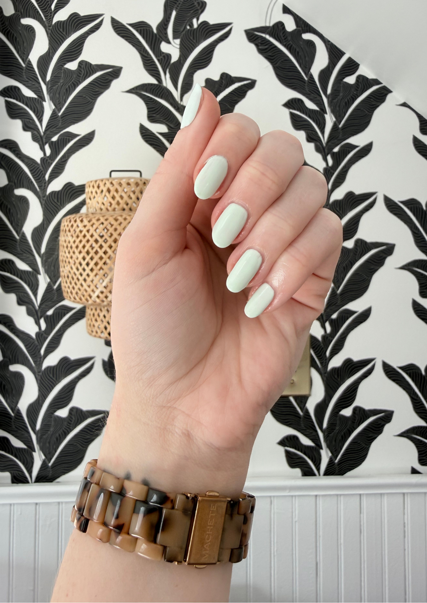 Pale Mint Green Visual Idea — Winter to Spring Transition Nails