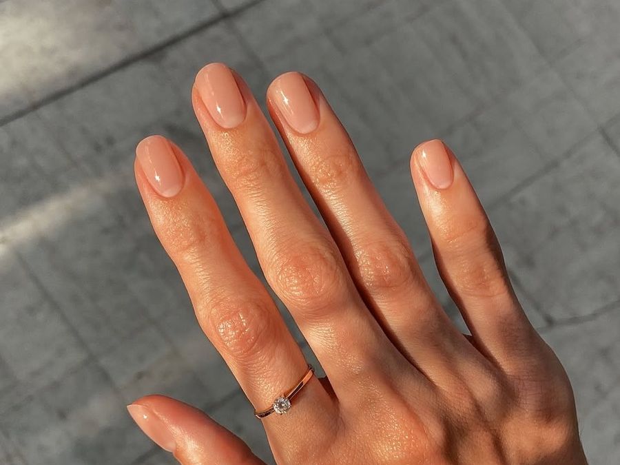 Effortless Sheer Nude Glossy Nails — Short Winter Nails
