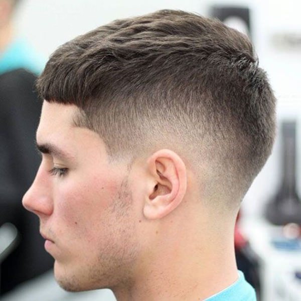 Very Short On Sides Short On Top Short Crop With Fade and Bangs Very Short On Sides Short On Top Short Crop With Fade and Bangs β Winter Haircuts for Men
