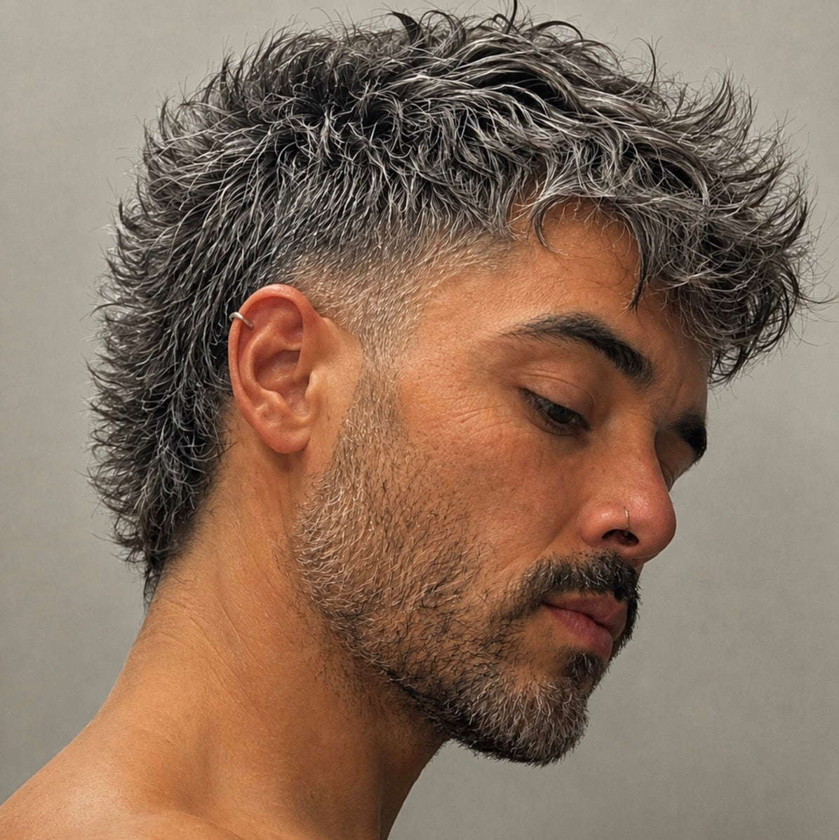 Textured Salt and Pepper Mullet Textured Salt and Pepper Mullet β Winter Haircuts for Gray Hair