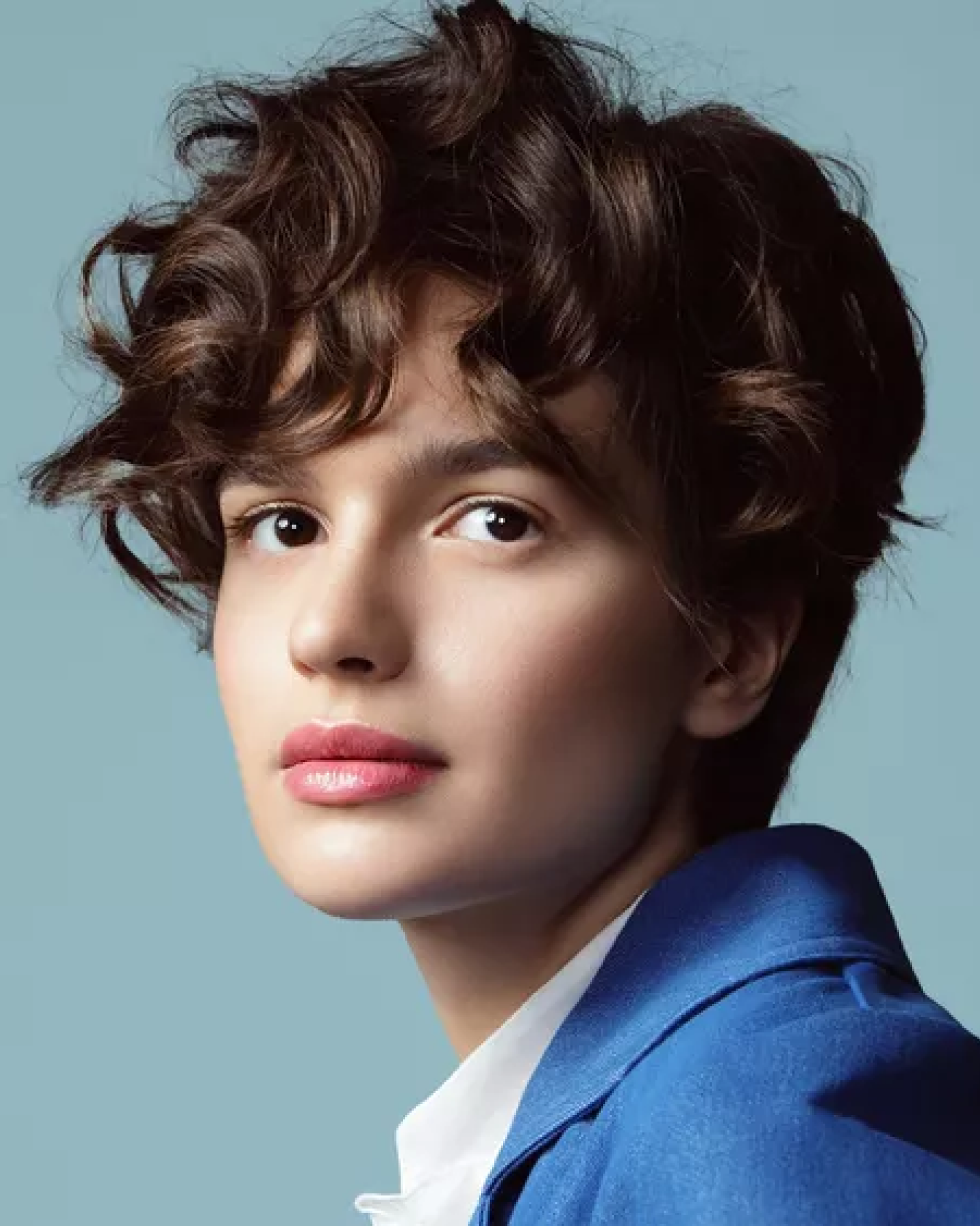 Dark Brown Fine Curly Pixie — Winter Haircuts for Curly Hair