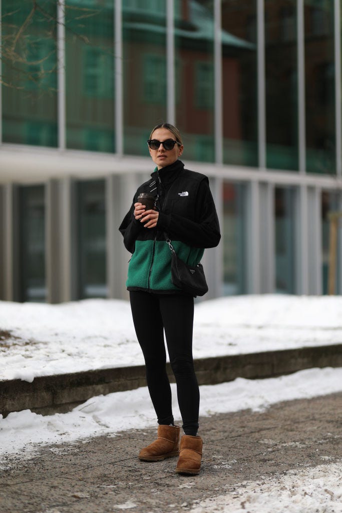 Color-Blocked Vest and Uggs for a Casual Vibe — Ugg Boots Outfits