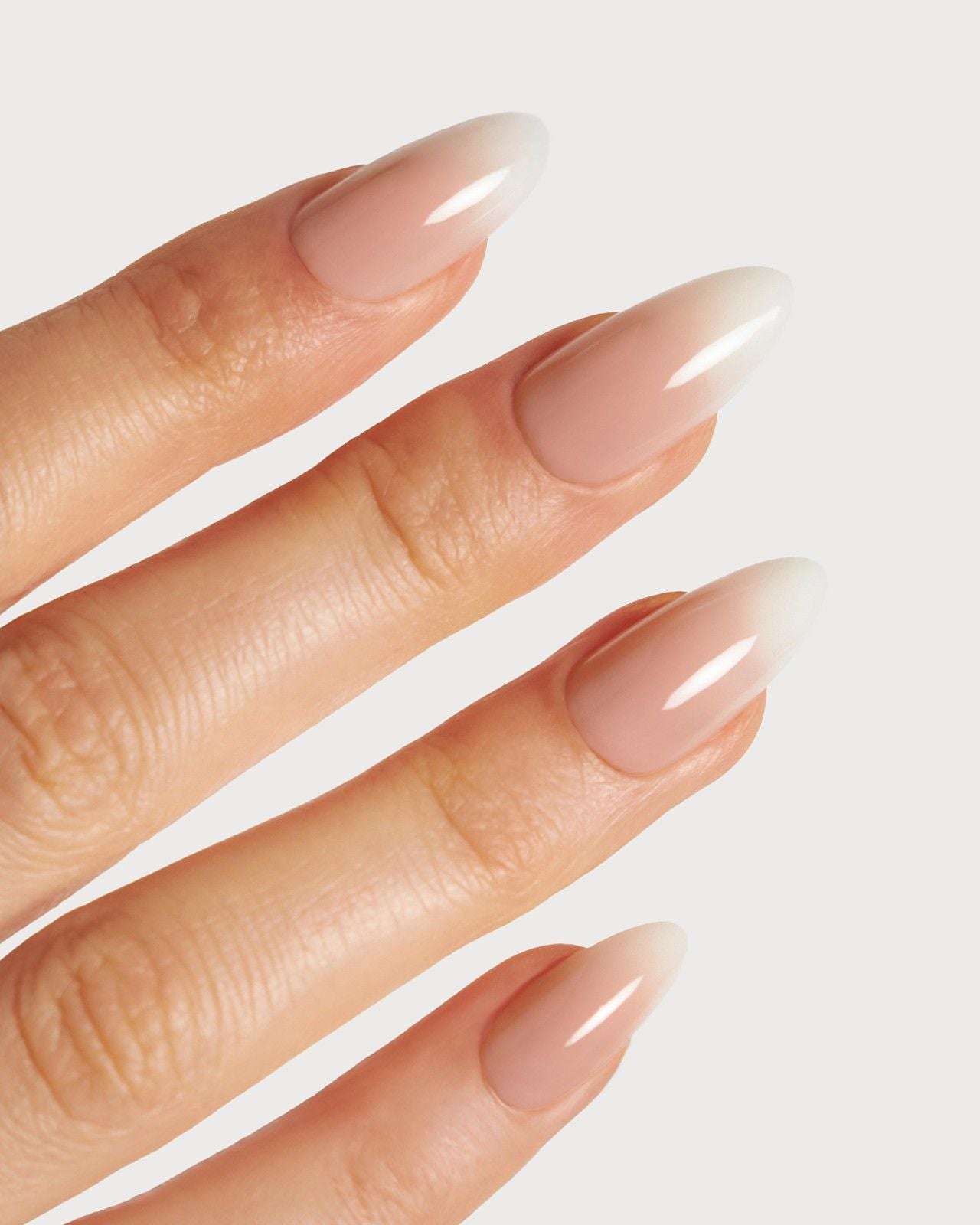 Baby Boomer Gradient Almond Nails Baby Boomer Gradient Almond Nails β Medium Winter Almond Nails
