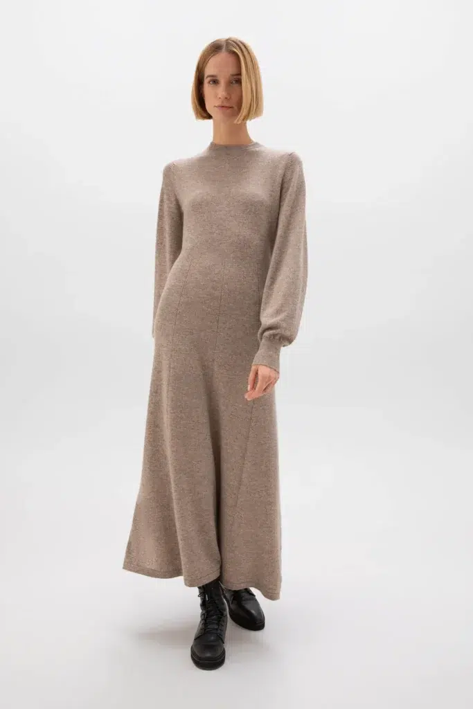A-Line Knit Dress with Balloon Sleeves A-Line Knit Dress with Balloon Sleeves β Classy Winter Outfits
