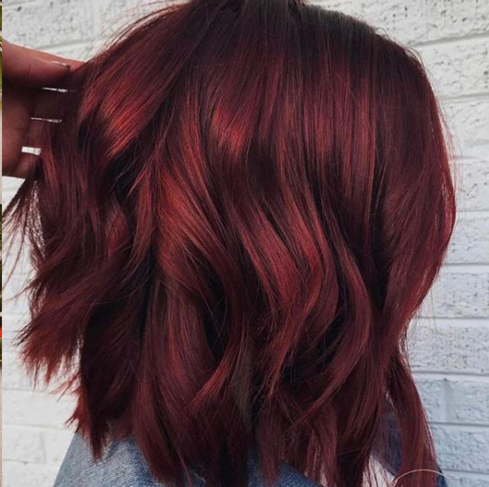 Deep Red Layered Bob Deep Red Layered Bob β Winter Hair Colors for Redheads