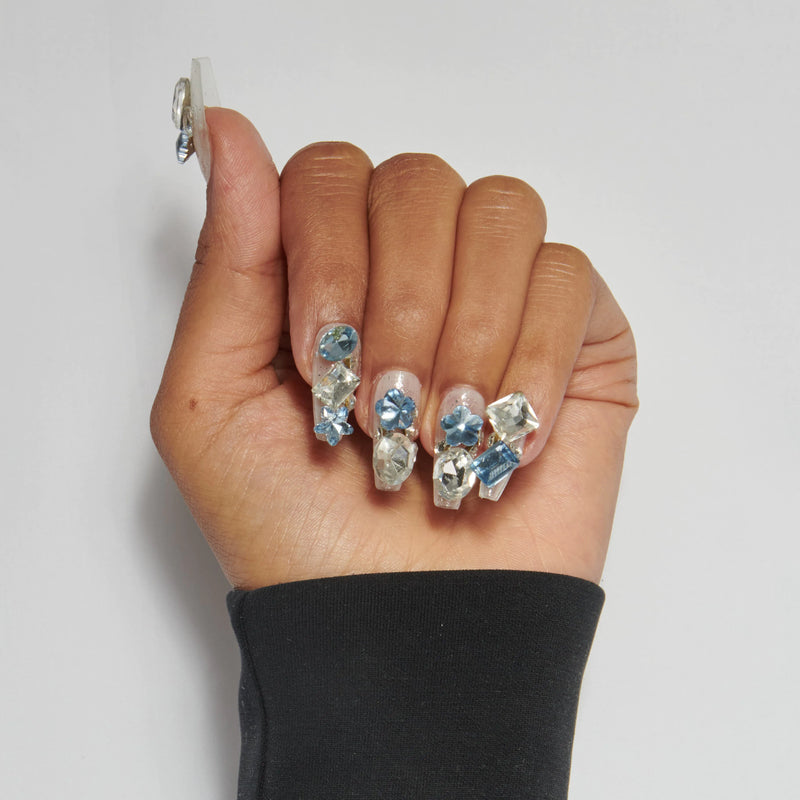 Opaque Icy Blue Glossy Short Nails Opaque Icy Blue Glossy Short Nails β Icy Blue Nails