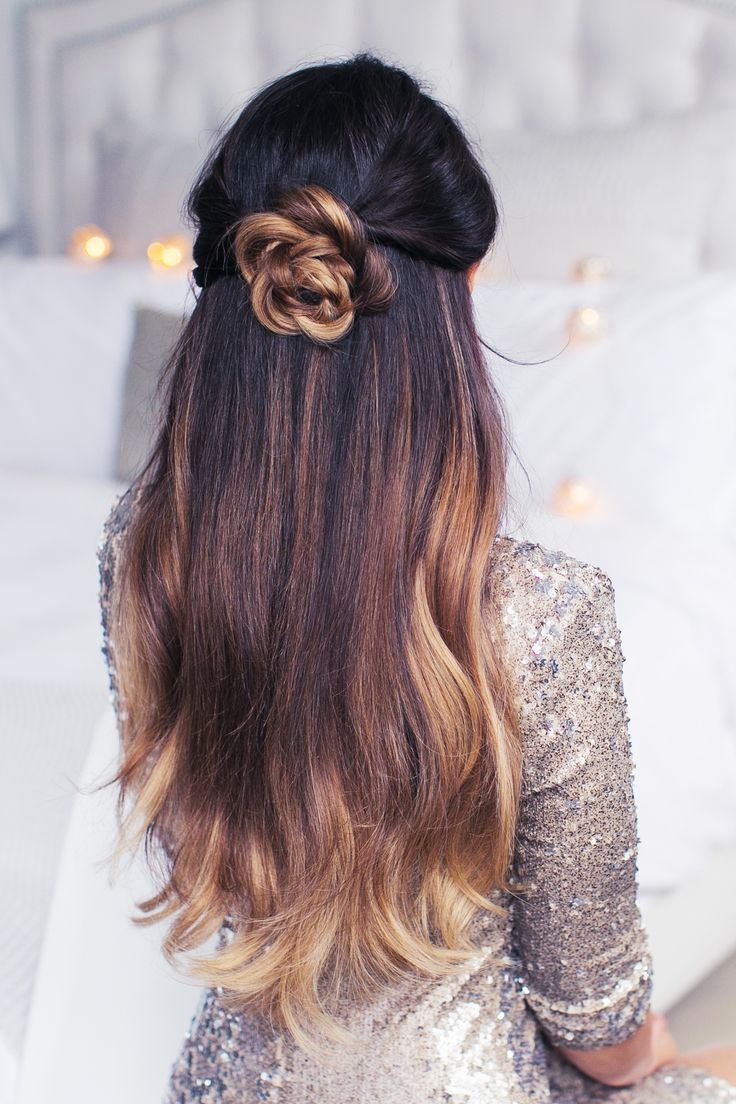 Dark Brown With Blonde Balayage Visual Idea — Winter Half Up Half Down Hairstyles
