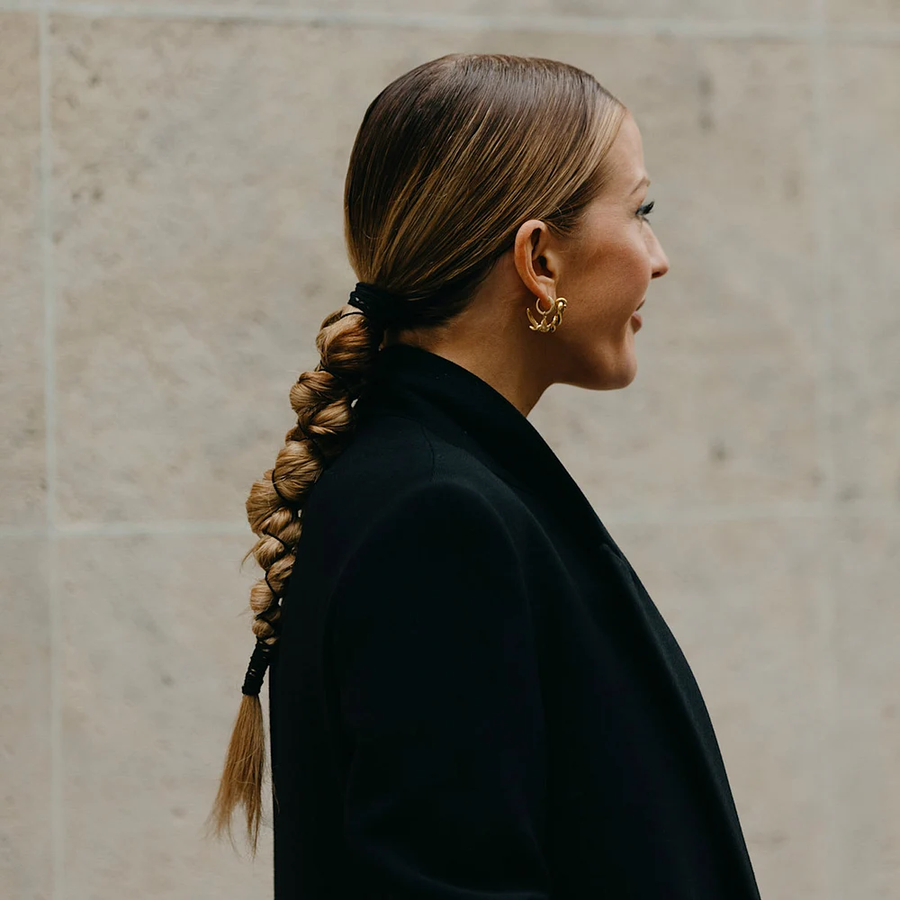 Dark Blonde Chunky Braided Ponytail — Winter Ponytail Hairstyles