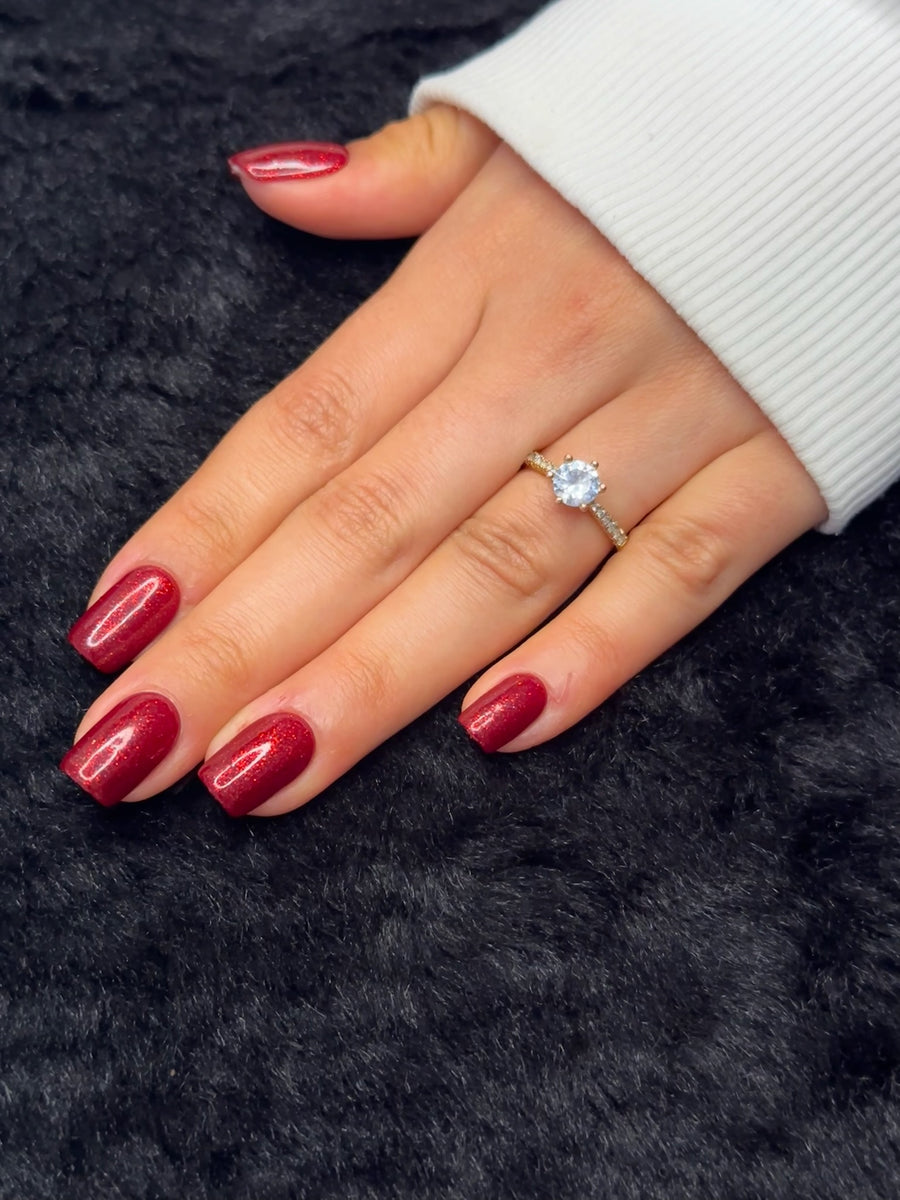 Solid Color Shimmering Deep Red Medium Square Nails Solid Color Shimmering Deep Red Medium Square Nails β New Years Square Nails 2027
