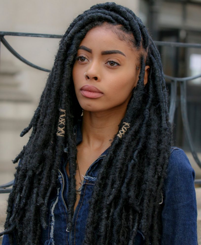 Thick Coily Black Locs With Beads Thick Coily Black Locs With Beads β Winter Protective Hairstyles