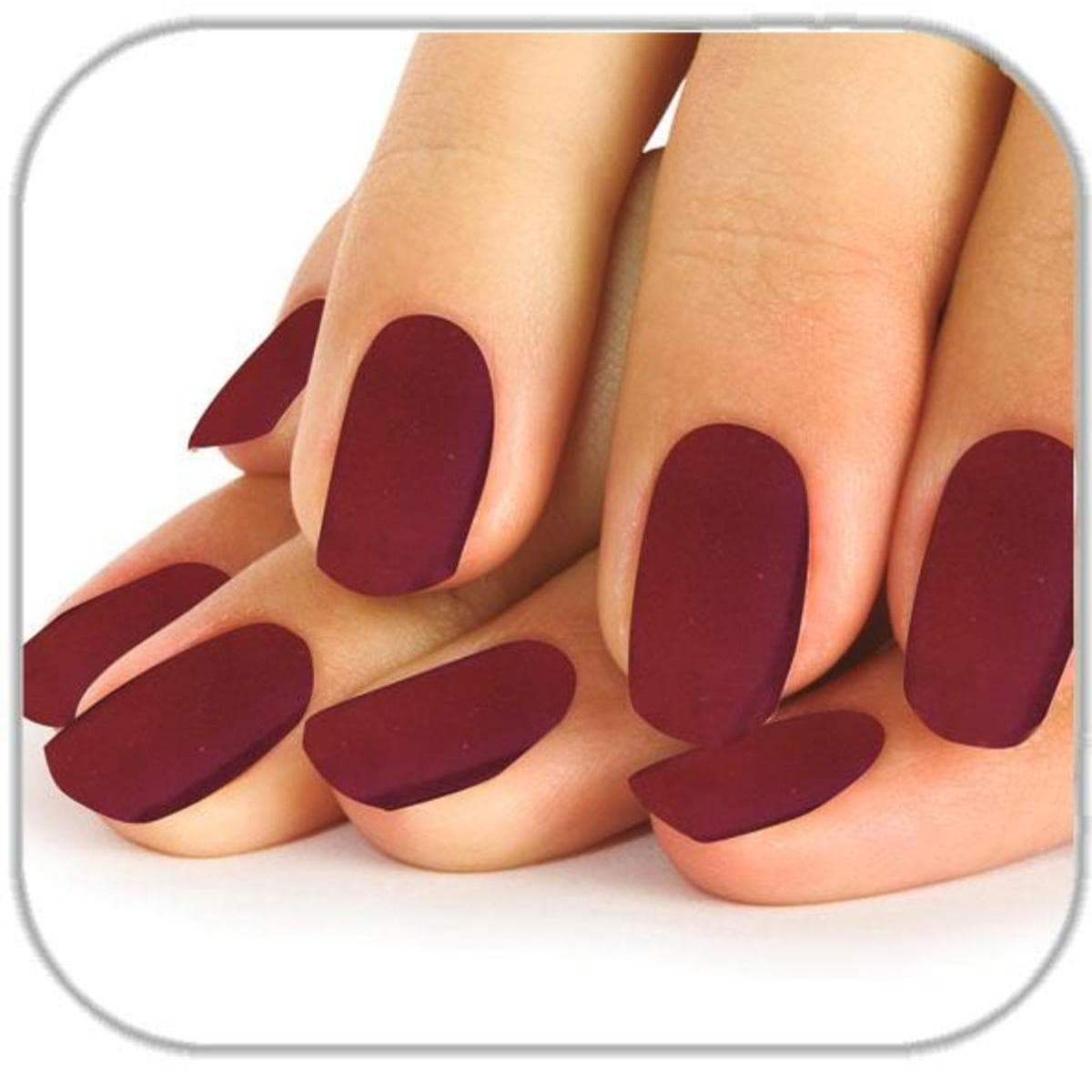 Rich Matte Burgundy Short Oval Nails Rich Matte Burgundy Short Oval Nails β Burgundy Christmas Nails 2026
