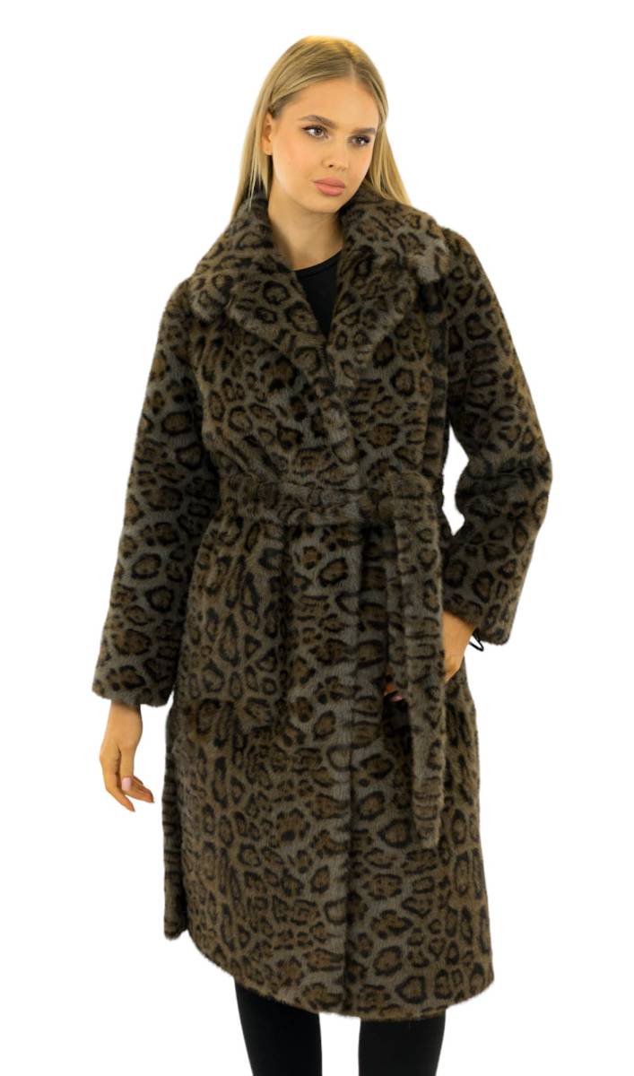 Leopard Print Belted Faux Fur Coat: Closet vs. Buy — Faux Fur Coat Outfits