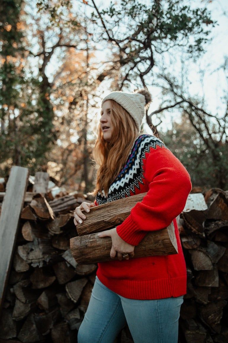 Geometric Patterned Knit Sweater for a Cabin Getaway — Cabin Trip Outfits
