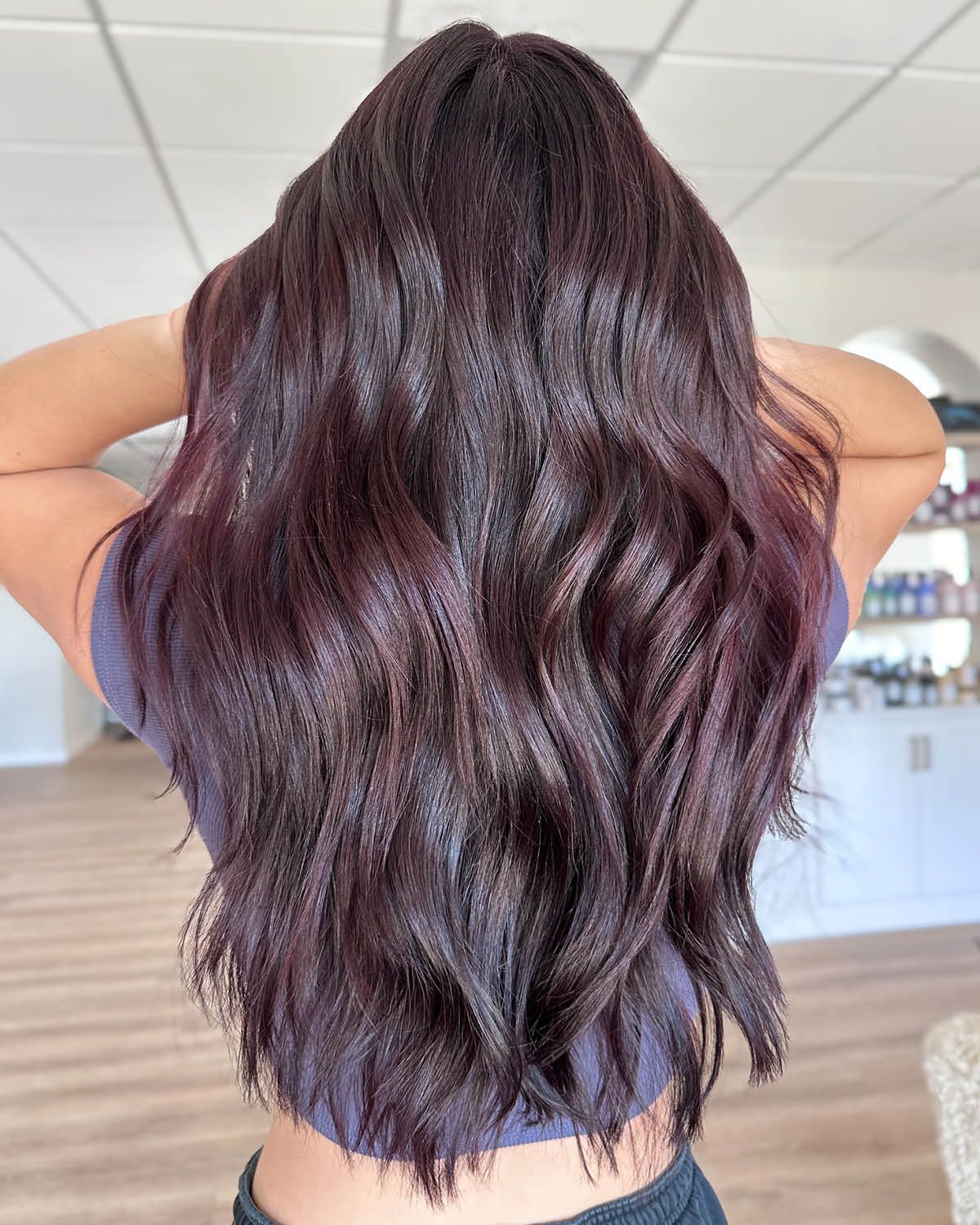 Deep Plum Brown With Violet Undertones Deep Plum Brown With Violet Undertones β Winter Brown Hair Colors