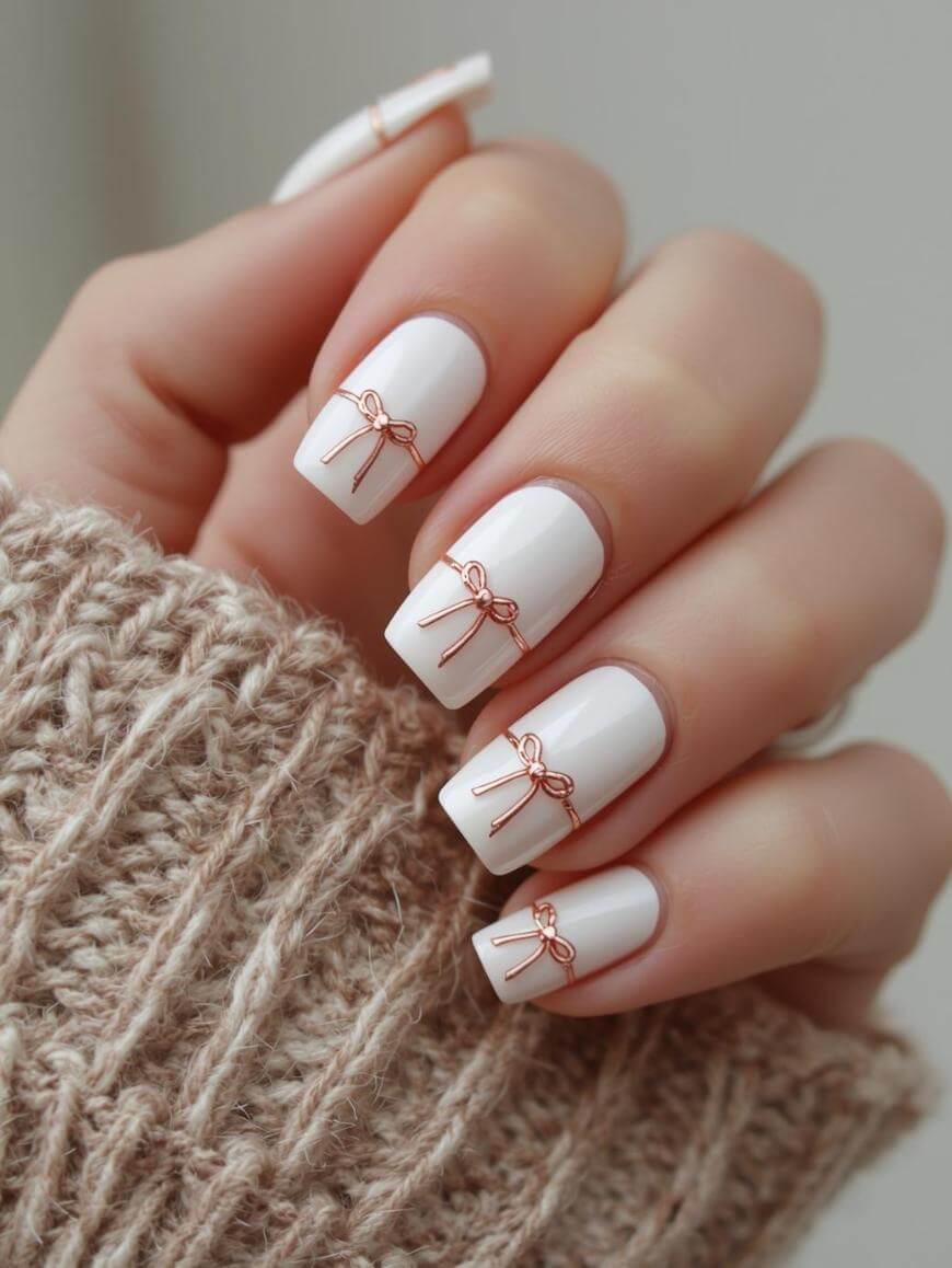 Matte Metallic Visual Idea Matte Metallic Visual Idea β Short Christmas Square Nails 2026