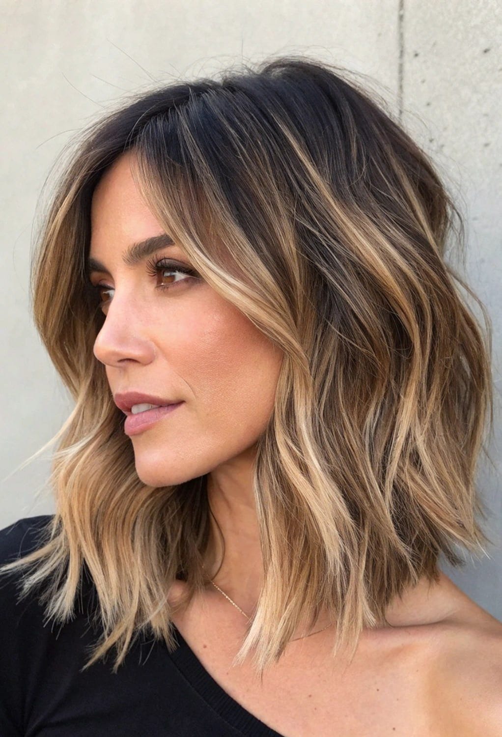 Dark Brown With Highlights Visual Idea Dark Brown With Highlights Visual Idea β Winter Haircuts for Thin Hair