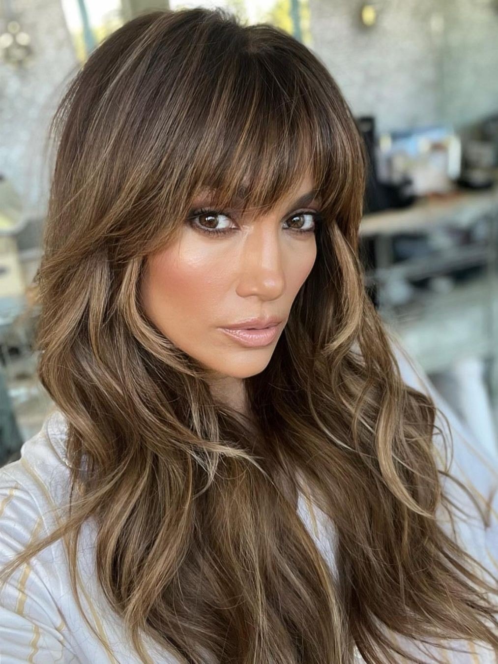 Collarbone Wolf Cut With Curtain Bangs Collarbone Wolf Cut With Curtain Bangs β wolf cut hairstyles