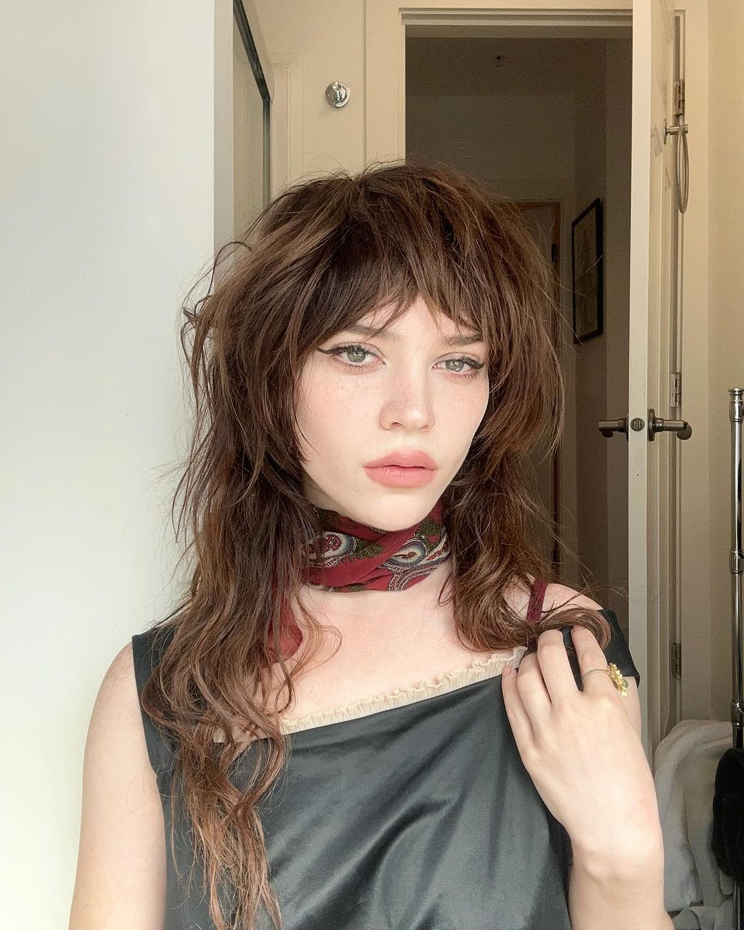 Vibrant Copper Wolf Cut With Curtain Bangs Vibrant Copper Wolf Cut With Curtain Bangs β wolf cut hairstyles