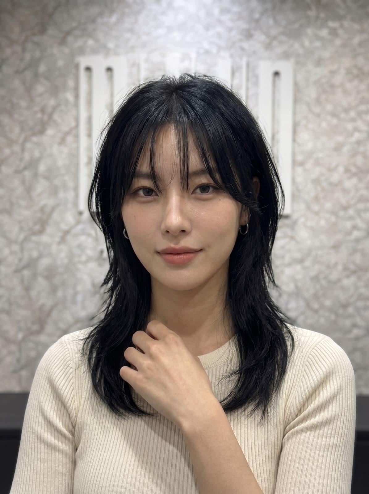 Black Wolf Cut With Wispy Bangs Black Wolf Cut With Wispy Bangs β wolf cut hairstyles