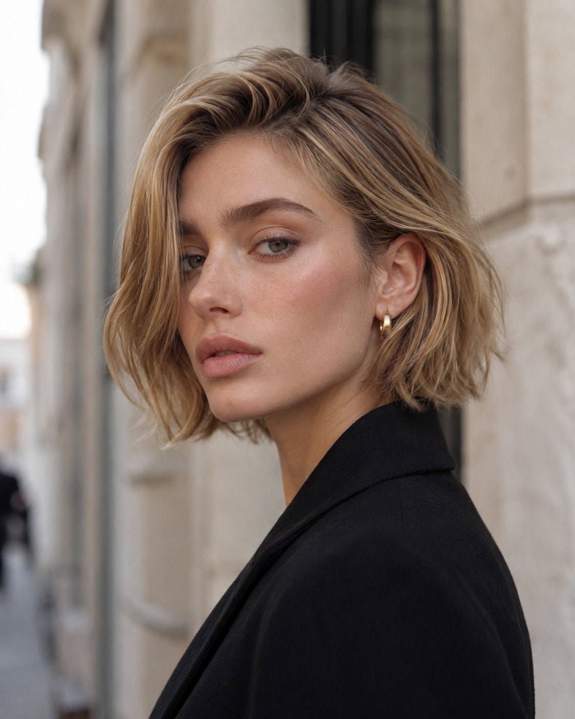 Chin Bob With Subtle Blonde Highlights — italian bob haircut