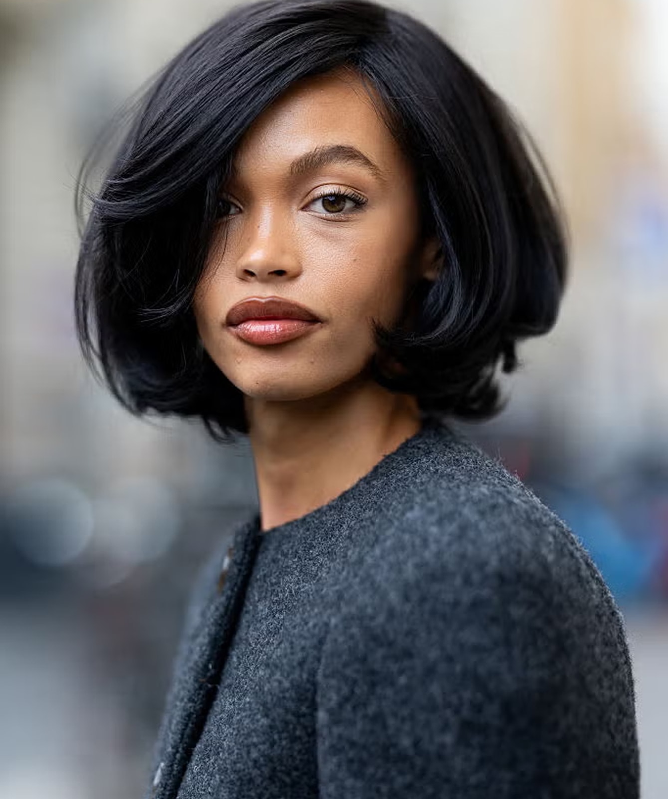 Thick Black Bob With Inward Curl — italian bob haircut